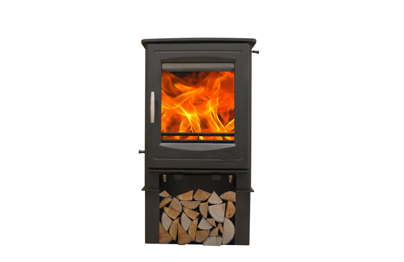 5 Portrait wood burning stove with log store