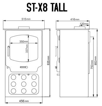 Saltfire ST-X8 Tall Multi Fuel Stove - Image 3