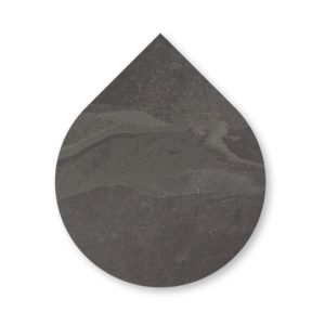 Brazilian Black Riven Slate Teardrop