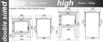Ekol Clarity Double Sided Low Multi Fuel Stove - Image 2